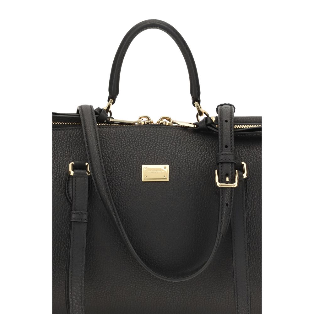 Dolce & Gabbana Black Calf Leather Bos Taurus Shoulder Bag - immagine 4