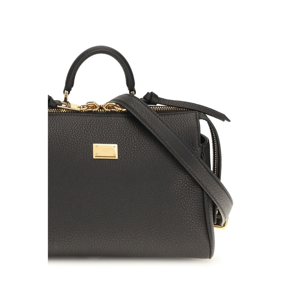 Dolce & Gabbana Black Calf Leather Bos Taurus Handbag - immagine 4