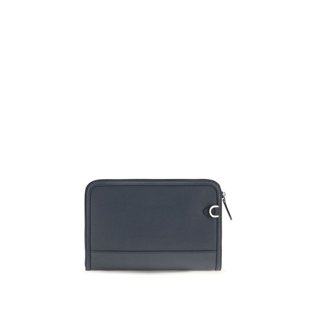 Dolce & Gabbana Blue Calf Leather Bos Taurus Clutch Bag - immagine 2