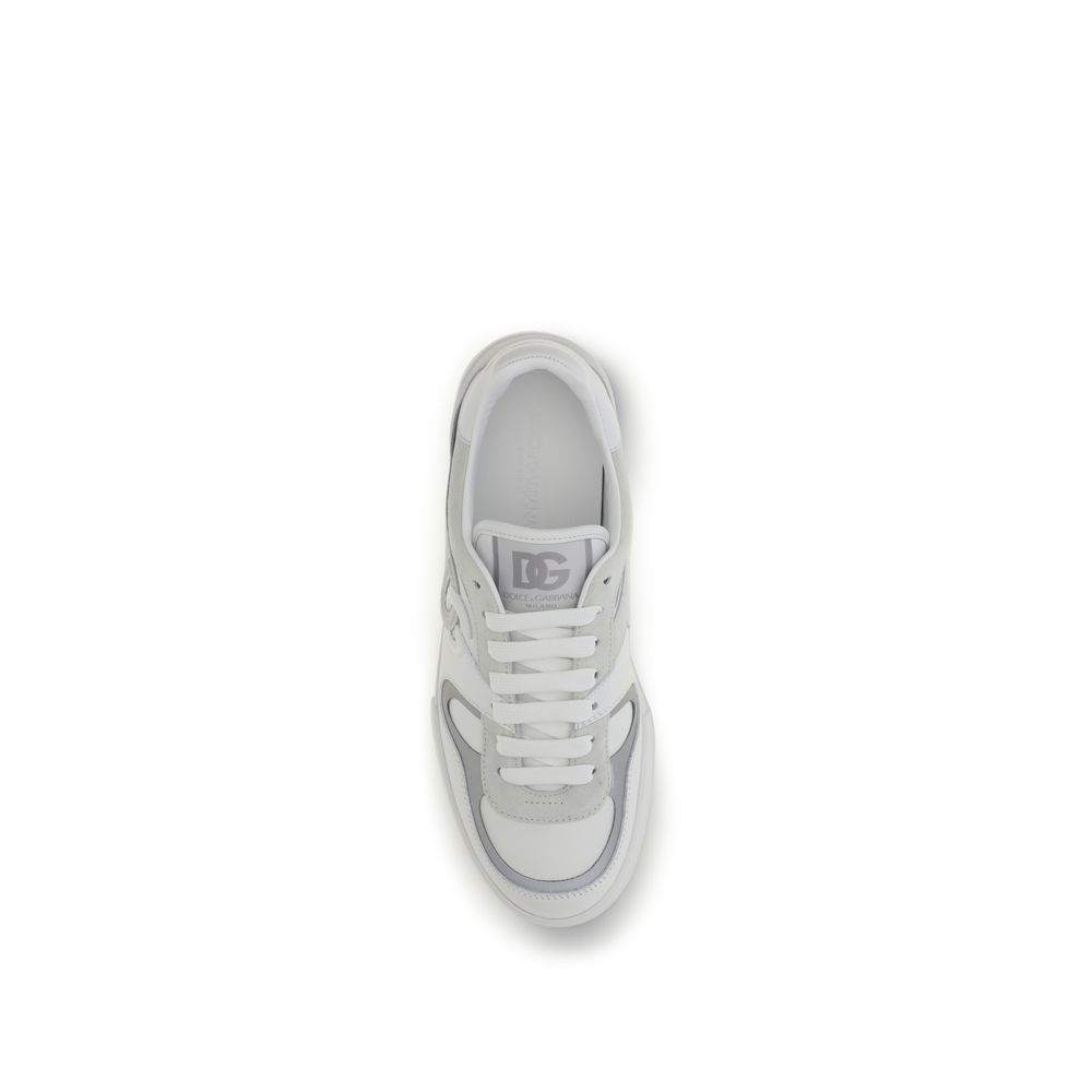 Dolce & Gabbana White Calf Leather Bos Taurus Low Top Sneakers - immagine 4