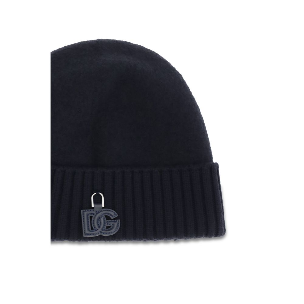 Dolce & Gabbana Black Wool Oves Aries Beanie - immagine 3