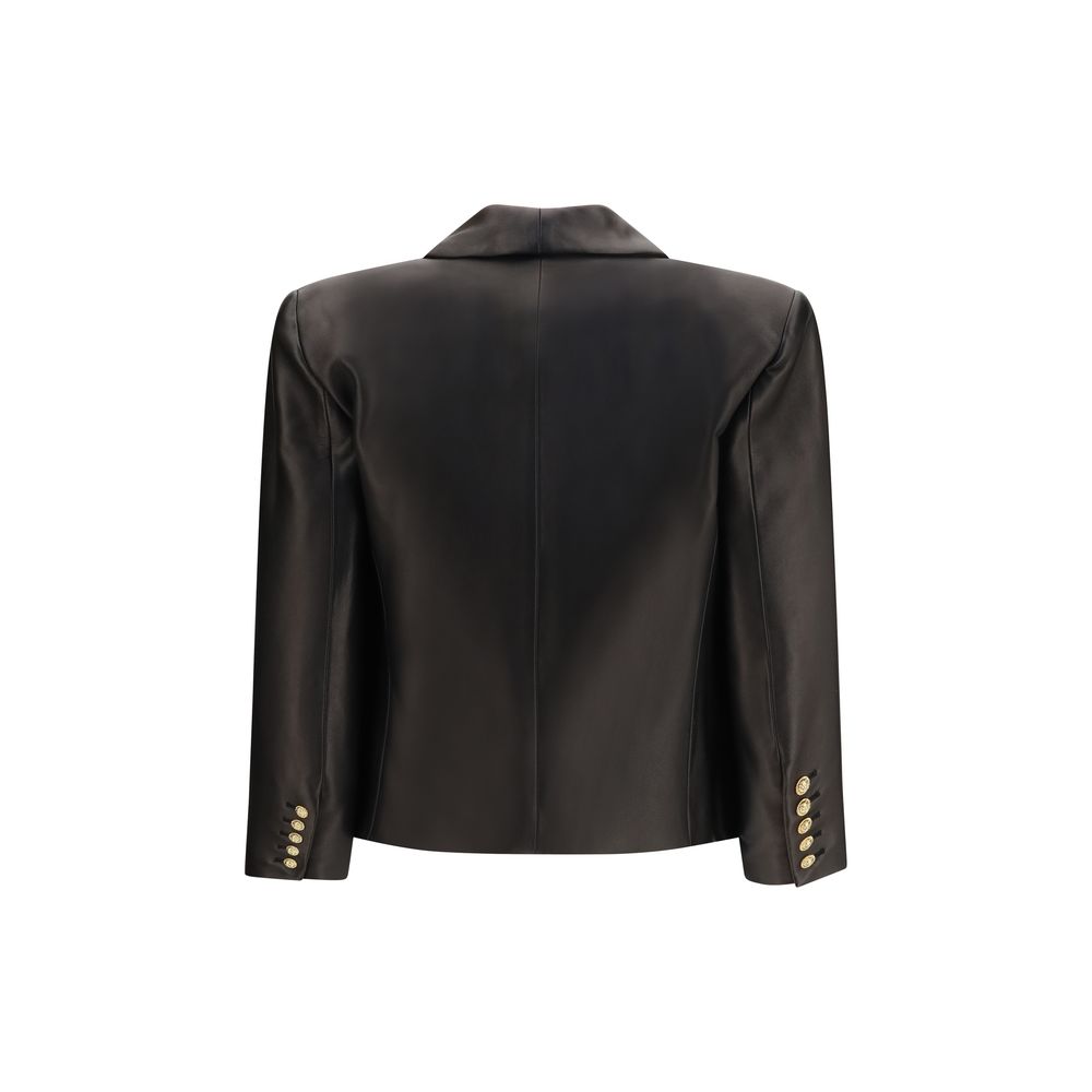 Balmain Black Lamb Ovis Aries Aries Leather Jacket - immagine 2