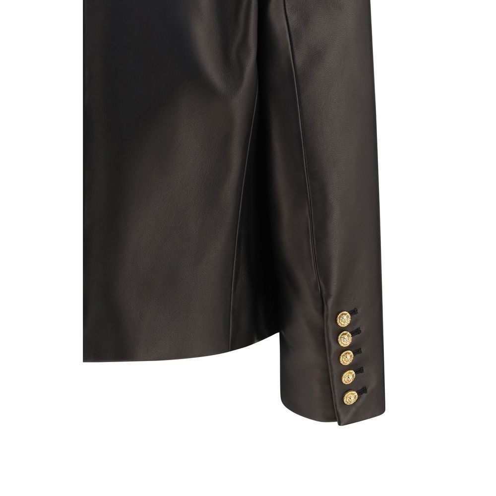 Balmain Black Lamb Ovis Aries Aries Leather Jacket - immagine 3