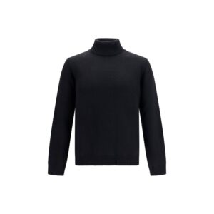 Roberto Collina Black Wool Oves Aries Turtleneck