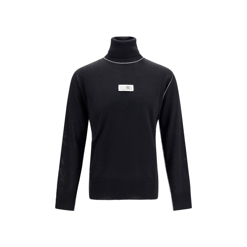 MM6 Black Wool Oves Aries Turtleneck