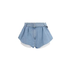 Magda Butrym Blue Cotton Bermuda Shorts