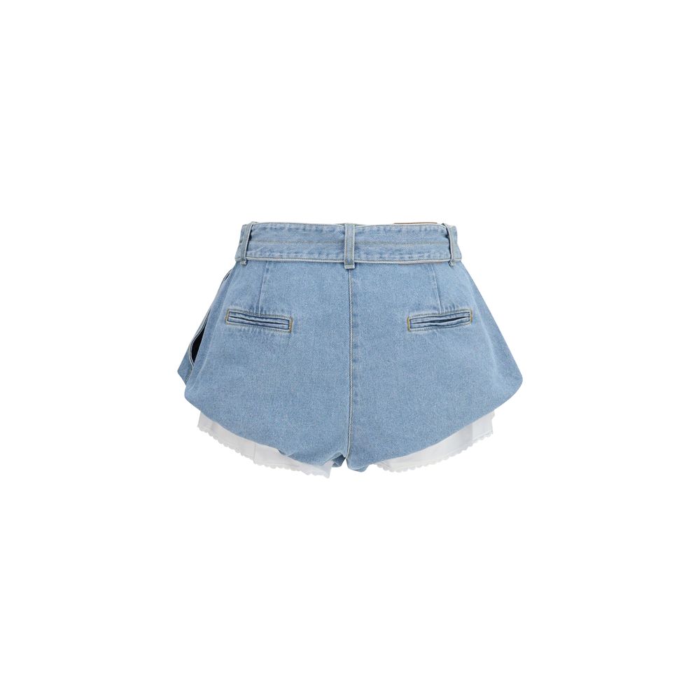 Magda Butrym Blue Cotton Bermuda Shorts - immagine 2