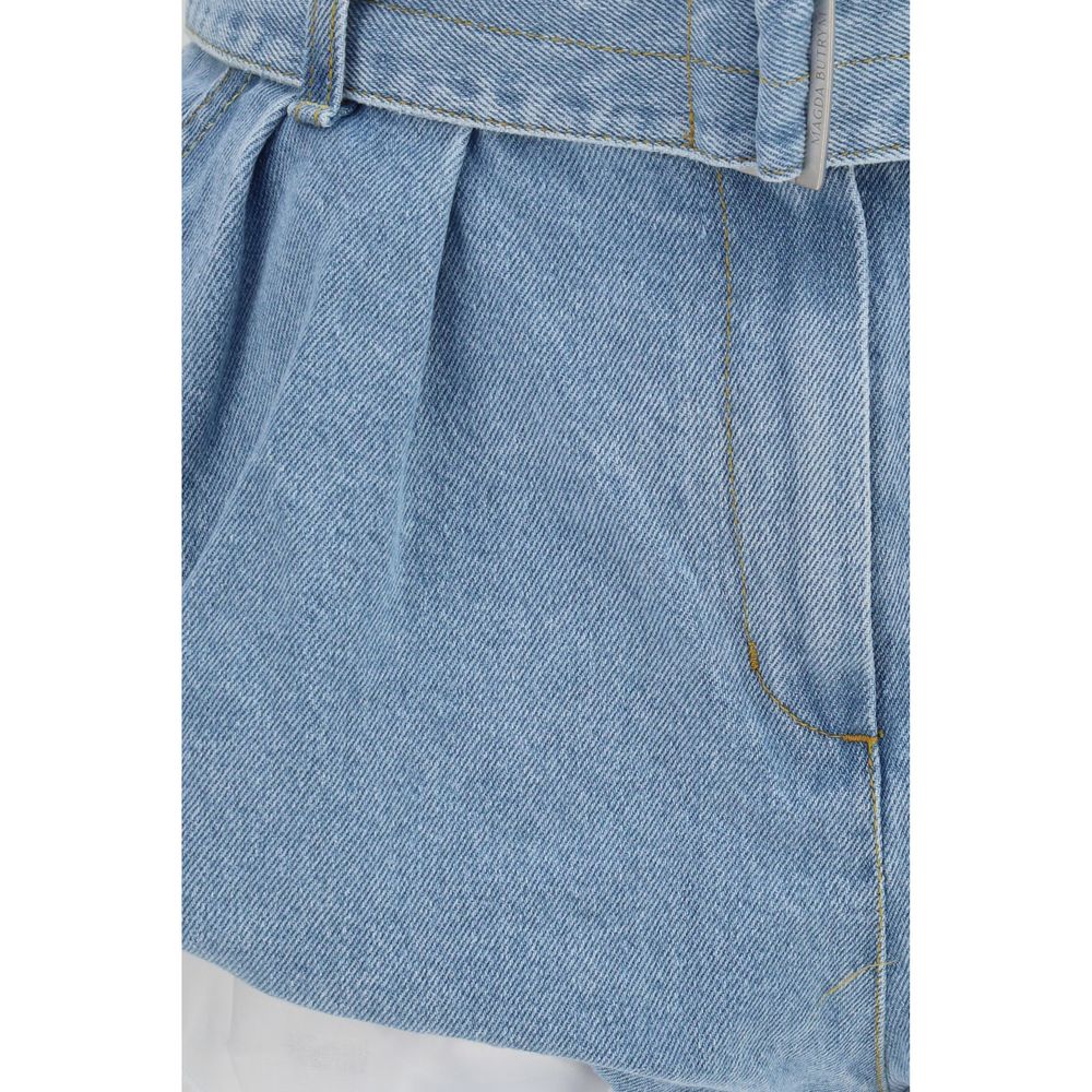 Magda Butrym Blue Cotton Bermuda Shorts - immagine 3