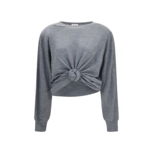 Magda Butrym Gray Wool Oves Aries Long Sleeve T-Shirt