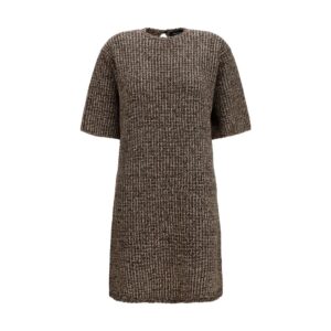 Fabiana Filippi Brown Wool Oves Aries Casual Dress