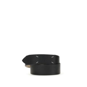 Maison Margiela Black Calf Leather Bos Taurus Regular Belt
